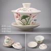 A5L Kung Fu Taza de Té Tazón de Cubierta Individual Grande Preparación de Té Porcelana Azul y Blanca Tazón de Té Porcelana Blanca Cerámica Sancai Accesorios para Juego de Té