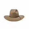 Moda europea y americana cinta fina decorativa sombrero de copa de lana pura sombrero de copa versátil de fieltro de lana