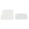 Caixa plástica de 15 compartimentos com ranhuras para cartões para guardar miçangas de nail art, miçangas, anéis, brincos e itens decorativos; caixa de exibição transparente