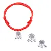 Collar Nuevo Año Rojo para Perro Gato Mascota Collar Tejido a Mano Dibujos Animados Campana Joyería Cuerda Roja Ajustable Tailandés