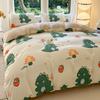 Juego de cama de cuatro piezas cuidadosamente seleccionado, Dormitorio individual para estudiantes, Juego de tres piezas de estilo fresco, Ropa de cama de dibujos animados para invierno