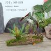 Barril de flores de corteza de musgo, arreglo floral, pequeños adornos, esquina de plantas, jardín de infantes, jardín interior, decoración de plantas verdes falsas