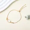 Pulsera de cristal chapada en oro transfronteriza con cadena de hueso de serpiente dorada, pulsera de cristal en bruto ajustable y simple