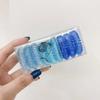 Faixa de cabelo elástica criativa em gradiente japonesa e coreana para mulheres, corda de cabelo simples, anel de cabelo de linha telefônica transparente em cor de doce, embalado