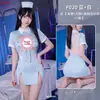 Feimu Lencería Serie Completa Uniformes Sexys Halloween Oración de Deseo Espalda Descubierta Atractiva Juego de Rol Monja