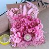 Día de la Madre Flor Eterna A5 Paquete de Material de Tablero de Flores en Relieve Marco de Fotos DIY Abanico Sombrero de Paja Material de Flores Flores Secas