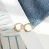 Brincos de Aço Titânio Estilo Retrô para Mulheres, Design de Nicho Oval Irregular Torcido, Brincos Versáteis de Luxo Leve