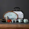 Set de Té Kung Fu Portátil Estilo Chino con Tetera Huevo de Dragón, Una Tetera y Cuatro Tazas, Set en Caja de Regalo, Souvenir de Negocios, Regalo Corporativo