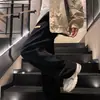 Calça casual de veludo cotelê estilo americano para homens, marca da moda, corte solto, tamanhos grandes, outono e inverno, alta costura, perna reta, esportiva, perna larga, calça comprida
