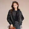 Chaqueta auténtica de marca Haining de piel genuina para mujer, nueva colección primavera/otoño 2026, piel de cordero, estilo coreano, corte holgado, moderna