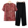 Traje de Camisa de Verano para Mujeres de Mediana Edad y Mayores, Camiseta de Manga Corta de Seda Helada de Verano para Madres, Tops y Camisas Pequeñas para Personas Mayores