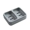 Soporte de jabón con drenaje para escritorio estilo nórdico creativo, caja de jabón de rejilla de plástico simple para baño, antideslizante