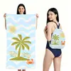 Toalla de playa plegable de gran tamaño 80X160, toalla de baño estampada, toalla de playa integrada, bolsa integrada, portátil