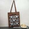 Bolsa de Tricô Ins Desenho Panda Feminina Bolsa de Mão Fashionável para Carregar na Mão Grande Capacidade Bolsa de Ombro Bolsa Transversal Bolsa
