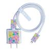 Adecuado para Cargador Apple de 20W Cubierta Protectora 15/14 Cubierta para Cable de Datos para Proteger Cable Transparente Dispositivo Anti-mordeduras Flores de Pintura al Óleo