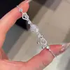 Pulseira de Coração com Pedras Rosa Usada 2026 Estilo Vintage Quente Luxo Leve Feminina de Alta Qualidade Exquisita Personalizada Acessório de Pulseira