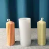 Molde de Silicona para Vela Rayada de una Pieza Material DIY para Velas de Aromaterapia Molde de Estilo Simple Varilla Larga Textura de Engranaje