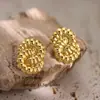 Europa e Estados Unidos brincos geométricos irregulares transfronteiriços aço inoxidável banhado a ouro 18k moda moda brincos hidráulicos joias