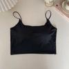 Nuevo sujetador de verano de seda helada con tirantes finos, copa fija, transpirable, fruncido en el pecho, ropa interior sexy para mujer, top de tubo