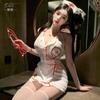 Xianyi Lencería Sexy Disfraz de Cosplay de Enfermera Sexy de Halloween Estilo Coqueto de Abstinencia Uniforme de Discoteca de Deseo Puro Qqny982