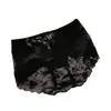 Braguitas de encaje floral semitransparentes de alta gama estilo francés con un tacto suave, inteligentemente diseñadas con una cinturilla trasera de lazo cruzado, bragas de triángulo transpirables y amigables con la piel