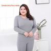 Roupa íntima térmica calça manga longa feminina plus size para aumentar a gordura quente cor sólida arranhar cabelo forrada com lã tamanho seis cor 120,00kg vestível