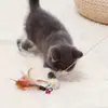 Juguete para Gatos Ventosa Palo Giratorio, Gadget de Entretenimiento Automático para Gatos, Palo Giratorio Automático para Gatos con Plumas y Cascabel, Resistente a Mordiscos
