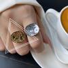 Diseño Moderno Sentido Anillo de Metal Versión Ancha para Mujer Estatua de Figura Anillo para Dedo Índice Accesorios de Apertura Libertad