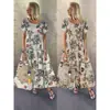 Item Mais Vendido Transfronteiriço: Vestido Casual Europeu e Americano de Manga Curta com Gola Redonda, Nova Moda Feminina de Verão, Popular no Aliexpress e Sites Independentes