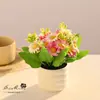 Camomila Pastoral Pequeno Bonsai Flor Criativa Flor de Simulação Decoração de Estúdio em Casa Decoração Planta Verde Artificial Planta em Vaso de Simulação