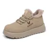Zapatos de tela del viejo Pekín para mujer, con forro polar añadido y engrosados para el calor invernal, forro de felpa, suela suave y cómoda, superficie de cuero, antideslizantes, zapatos de algodón para madre