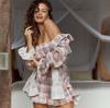 Conjunto de Pijama de Shorts de Manga Larga con Volantes de Algodón Puro Transpirable y Cómodo, Estilo Europeo y Americano, Primavera 2026, Ropa de Casa Transfronteriza