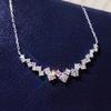 Starry Star River Zircon Full Diamond Smile Light Colar de luxo feminino de alta qualidade com corrente de clavícula de nicho Primeira joia