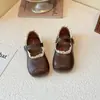Sapatos de Princesa da Moda para Bebês Meninas Sapatos de Couro Primavera e Outono Antiderrapantes Confortáveis Sola Macia Velcro para Menininhas Sapatos Mary Jane