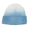 Gorros de Invierno para Mujer Transfronterizos Amazon Aliexpress de Colores Empalmados Tie-Dye de Lana Casual Versátiles Gorros de Punto para Mujer