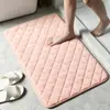 Alfombra acolchada de terciopelo de leche para la puerta de entrada, fácil de mantener, estilo simple, felpudo absorbente, bonita alfombrilla de baño antideslizante