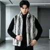 Jaqueta Masculina de Pele Sintética de Visão Falsa para o Inverno 2026 Novo Estilo Colete Cor Totoro Sintético Moda Gola Alta Quente Outono/Inverno Roupa Externa Toque de Alta Qualidade
