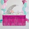 Falda de Mesa de Seda de Lluvia Brillante Falda de Mesa Fiesta Cumpleaños Decoración de Mesa de Postres Decoración de Mesa de Ceremonia de Boda Suministros Transfronterizo