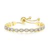 Pulseras de Tenis Geométricas Populares Europeas y Americanas con Circonita para Mujer, Fila Única Llena de Diamantes, Pulseras de Cristal Ajustables, Modelo Popular Transfronterizo, Venta al por Mayor