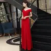 Vestido Largo de Noche para Banquete de Bodas 2026 Estilo Nuevo Elegante Femenino Digno y Noble Vestido Ceñido de un Hombro para Mujer