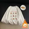 Sudadera Redonda Estilo Retro Hong Kong Marca de Moda Nacional 2025 Moda Otoño e Invierno para Hombre Terciopelo Engrosado Jersey para Pareja Chaqueta para Mujer