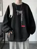 Moletom com Gola Redonda Estilo Hong Kong para Adolescentes Primavera e Outono Masculino 2025 Novo Tendência Estudante do Ensino Médio e Fundamental Camiseta Básica Bonita