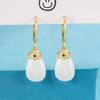 Pendientes de jade hetian con forma de gota de agua para mujer, estilo chino, de alta imitación, estilo cheongsam vintage, estilo antiguo