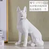 Enfeites de Chão Criativos Modelo de Animal Cachorro Grande Escultura de Cão Lobo Simulado para Sala de Estar em Casa Enfeites Grandes Liso de Pastor Alemão