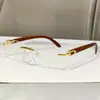 Gafas de Sol Retro sin Montura con Patas de Madera de Moda para Mujer, Gafas de Sol Cuadradas de Calle a la Moda con Protección UV, Gafas de Sol Cuadradas Transfronterizas