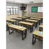 Mesas e Cadeiras para Aulas de Treinamento, Mesas de Estudo para Aulas de Reforço Escolar, Aulas de Reforço, Mesas e Cadeiras Duplas com Cantos Arredondados para Alunos do Ensino Fundamental e Médio e Crianças