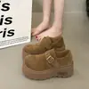 Sapatos Baixos Femininos Nova Moda Primavera Outono Largos Feios Fofos Aumentadores de Altura 2026 Slip-on Sapatos Únicos Sola Grossa Casuais Para Pessoas Baixas