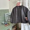 Ropa de Cuero para Niños Transfronteriza Comercio Exterior Amazon eBay AliExpress Estilo Coreano Corte Ajustado Fabricante de Chaquetas de Cuero para Motocicleta