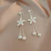 Aretes de Perla para Mujeres Sin Perforaciones, Ganchos de Oreja Vintage, Pendientes de Borla, Joyería al por Mayor