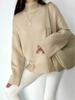 Suéter de cuello alto de otoño e invierno para mujer, jersey holgado de estilo perezoso, jersey de base gruesa de punto, de comercio exterior